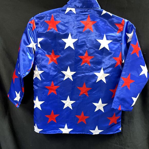 Jockey Tack Youth Jockey Silk Jacket Size Y- Medium Blue Red White Stars - Picture 7 of 7